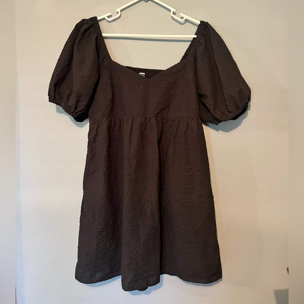Old Navy Black Puff Sleeve Dress